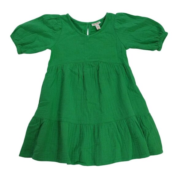 Cat & Jack Girls Short Sleeve Cotton Dress, Green, Size S 6/7. NWT - Picture 5 of 7